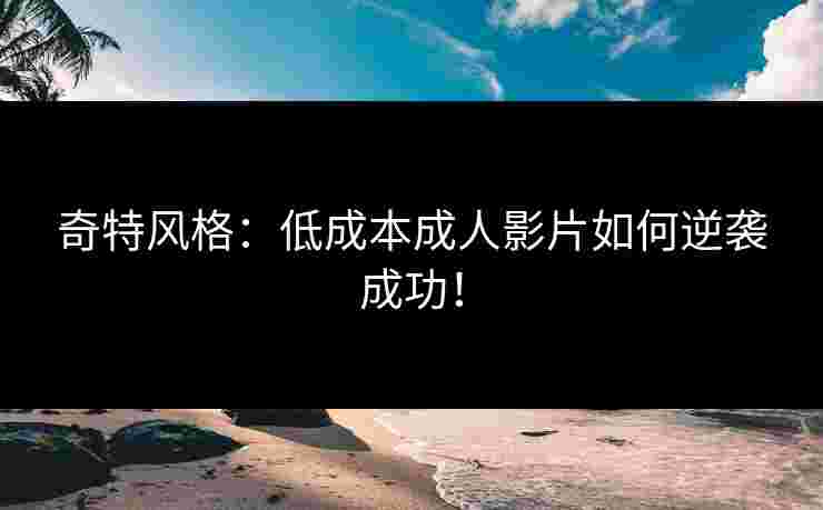 奇特风格：低成本成人影片如何逆袭成功！